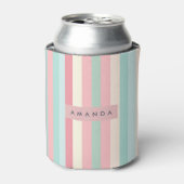 Personalized Minimalist Pastel Stripes  Blikjeskoeler (Blikje Voorkant)