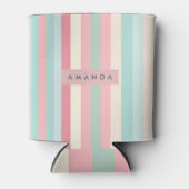 Personalized Minimalist Pastel Stripes  Blikjeskoeler (Voorkant)