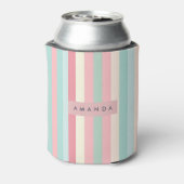 Personalized Minimalist Pastel Stripes  Blikjeskoeler (Blikje Achterkant)