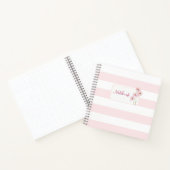 Personalized Minimalist Pink Floral Notebook Notitieboek (Binnen)