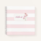 Personalized Minimalist Pink Floral Notebook Notitieboek (Voorkant)