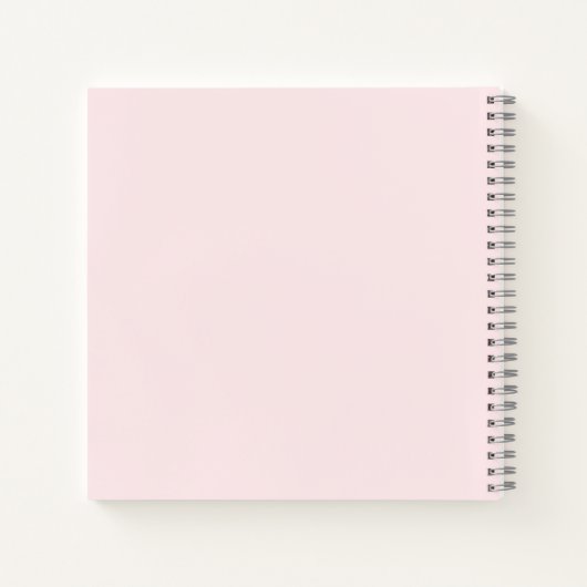 Personalized Minimalist Pink Floral Notebook Notitieboek (Achterkant)