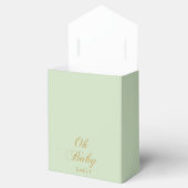 Personalized Mint Green Favor Box with Gold Script Bedankdoosjes (Geopend)