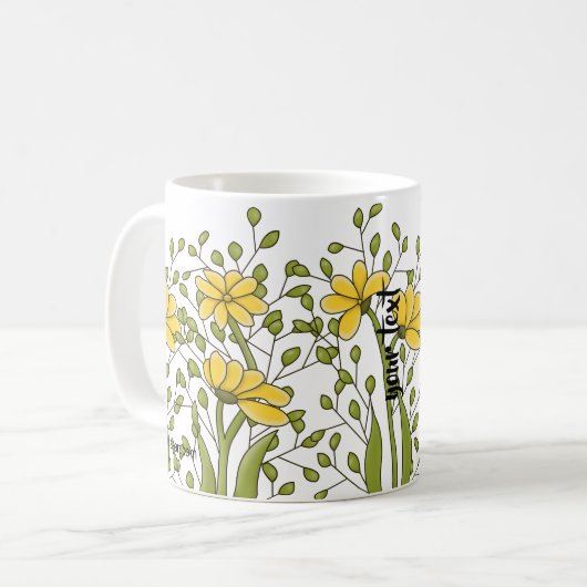 Personalized Miss Bren Floral Koffiemok (Voorkant links)