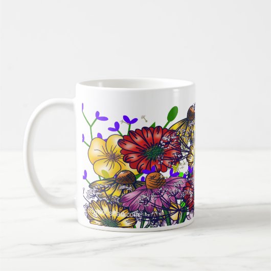 Personalized Miss Taylor Wildflower Coffee Coffee Koffiemok (Links)