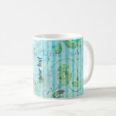 Personalized Mixed Media Coffee Mug in Blue/Green Koffiemok (Voorkant rechts)