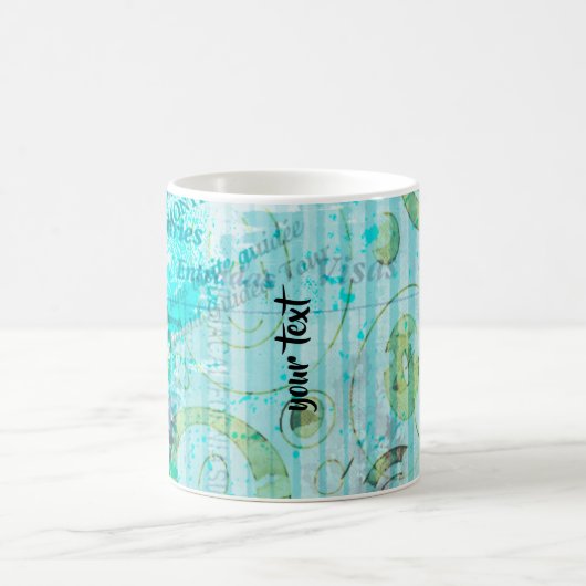 Personalized Mixed Media Coffee Mug in Blue/Green Koffiemok (Center)