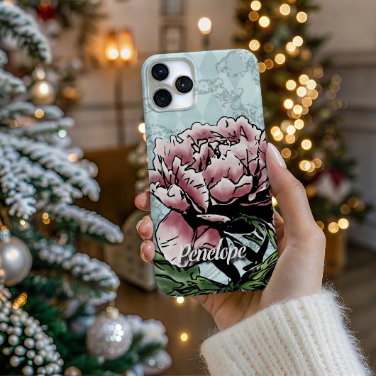 Personalized Mixed Media Peony - Phone Case iPhone Hoesje