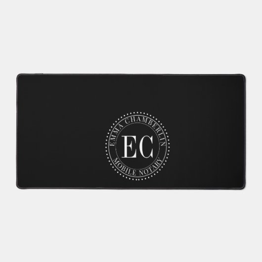 Personalized Mobile Notary Public Seal Logo Black Bureaumat (Voorkant)