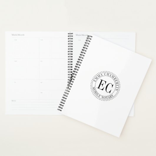 Personalized Mobile Notary Public Seal Logo Planner (Display)