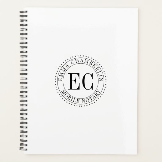 Personalized Mobile Notary Public Seal Logo Planner (Voorkant)
