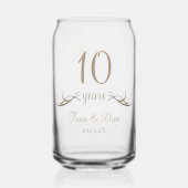 Personalized Modern 10th Anniversary Keepsake Gift Blikvorm Glas (Voorkant)