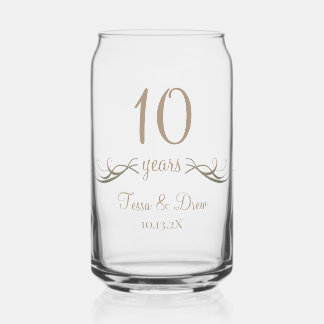 Personalized Modern 10th Anniversary Keepsake Gift Blikvorm Glas