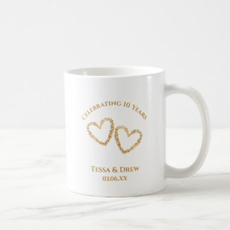 Personalized Modern 10th Wedding Anniversary Gift Koffiemok