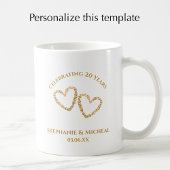 Personalized Modern 20th Wedding Anniversary Gift Koffiemok