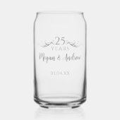 Personalized Modern 25th Wedding Anniversary Gift Blikvorm Glas (Voorkant)