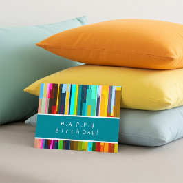 Personalized Modern Abstract Art Birthday Postcard Briefkaart