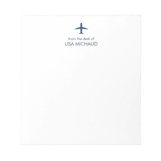 Personalized Modern Airplane Pilot Notitieblok (Voorkant)