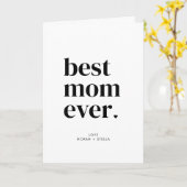Personalized Modern Best Mom Ever  Kaart (Gele Bloem)