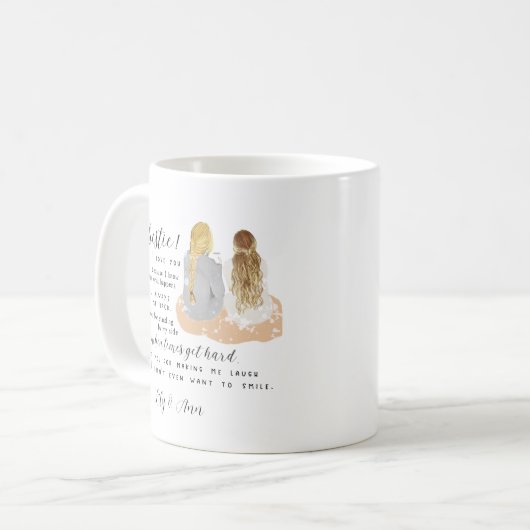 Personalized Modern Bff Friendship Gift Koffiemok (Voorkant links)