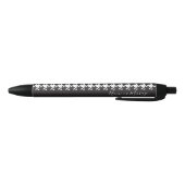 Personalized Modern Black and White Houndstooth Zwarte Inkt Pen (Bodem)