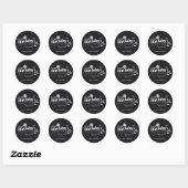 Personalized Modern Black Floral December Birthday Ronde Sticker (Vel)