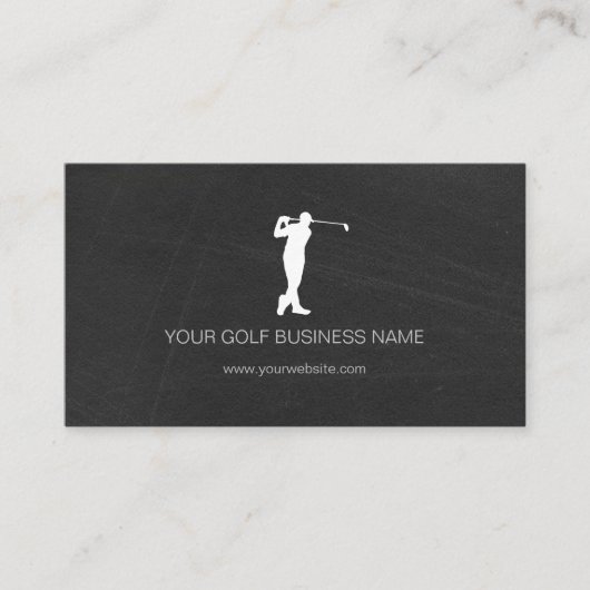 Personalized Modern Black Professional Golf Visitekaartje (Voorkant)
