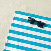 Personalized Modern Blue Striped Pattern Strandlaken (In situ)