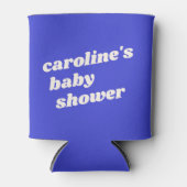 Personalized Modern Bright Blue Retro Baby Shower  Blikjeskoeler (Voorkant)
