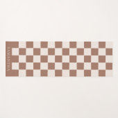 Personalized Modern Brown Simple Checkered Pattern Yogamat (Voorkant (horizontaal))
