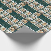 Personalized Modern Calligraphy Christmas Photo Cadeaupapier (Hoek)