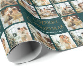 Personalized Modern Calligraphy Christmas Photo Cadeaupapier (Rol Hoek)