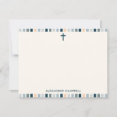 Personalized Modern Christian Striped Cross Notitiekaartje (Voorkant)