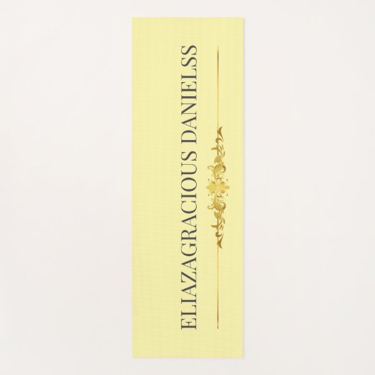 Personalized Modern Classic Cream Black with Name  Yogamat (Voorkant)