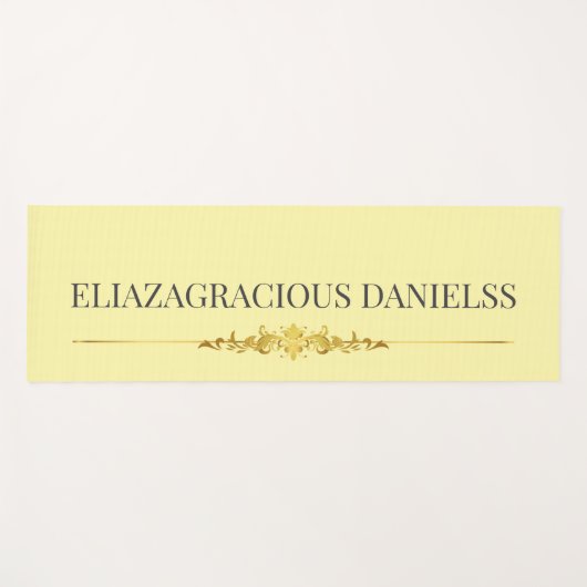 Personalized Modern Classic Cream Black with Name Yogamat (Voorkant (horizontaal))