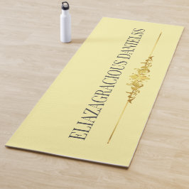 Personalized Modern Classic Cream Black with Name Yogamat