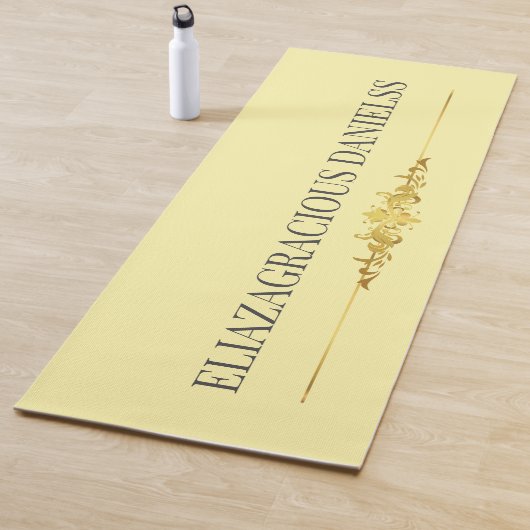 Personalized Modern Classic Cream Black with Name Yogamat (In situ)