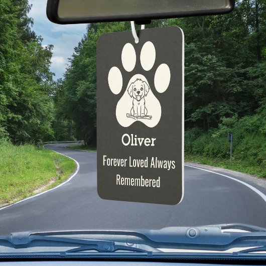 Personalized Modern Cute Dog Paw Forever Loved Pet Luchtverfrisser