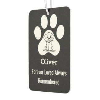 Personalized Modern Cute Dog Paw Forever Loved Pet Luchtverfrisser