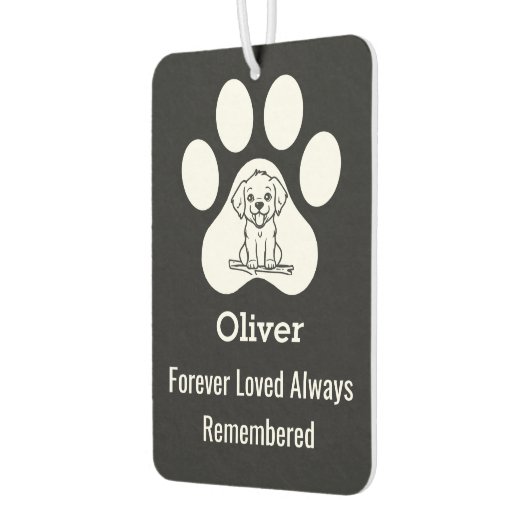 Personalized Modern Cute Dog Paw Forever Loved Pet Luchtverfrisser (Links)
