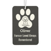 Personalized Modern Cute Dog Paw Forever Loved Pet Luchtverfrisser (Achterkant)