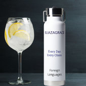 Personalized Modern Cute Teacher Daily Essentials Waterfles