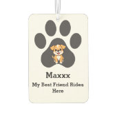 Personalized Modern Elegant Funny Pet Paw Dog Name Luchtverfrisser (Achterkant)