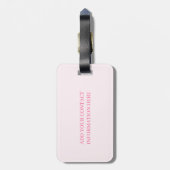 Personalized Modern Elegant Pink Bow Bagagelabel (Achterkant verticaal)