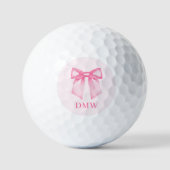 Personalized Modern Elegant Pink Bow Golfballen (Voorkant)