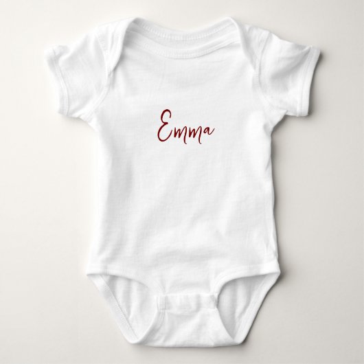 Personalized Modern First Name Baby Bodysuit (Voorkant)