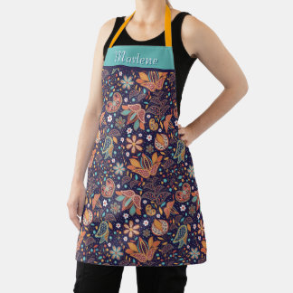 Personalized Modern Floral Apron Schort