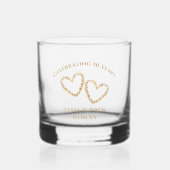 Personalized Modern Gold 10th Wedding Anniversary Whisky Glas (Voorkant)