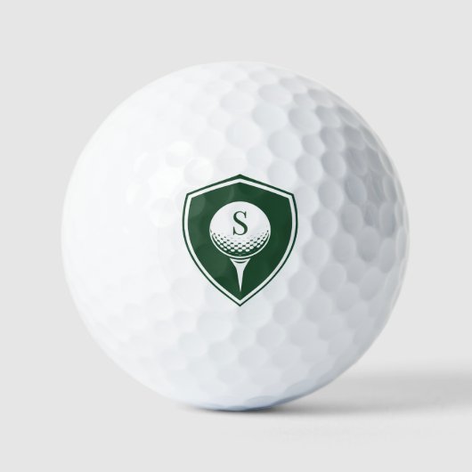 Personalized Modern Golfer Green Initial Monogram Golfballen (Voorkant)