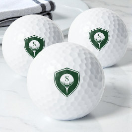 Personalized Modern Golfer Green Initial Monogram Golfballen